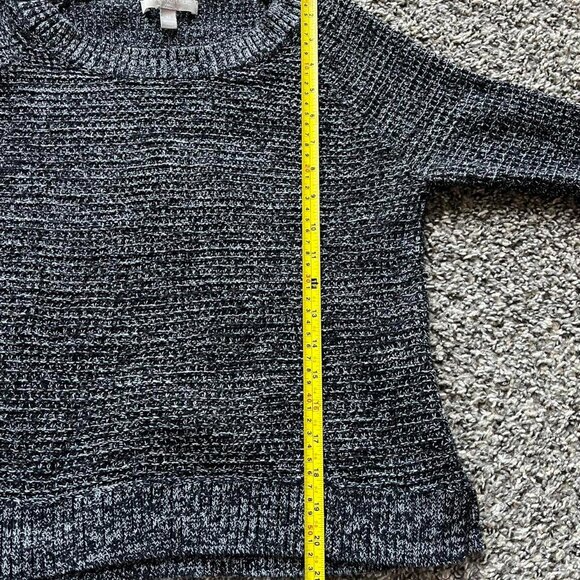 Grey Black Marled Banana Republic Womens Medium Long Sleeve Winter Knit Sweater - Picture 5 of 6